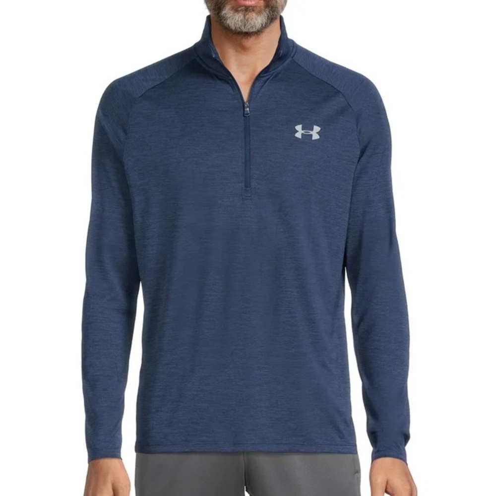 Under Armour Men's Tech Half Zip Pullover with Long Sleeves Academy/Steel Large